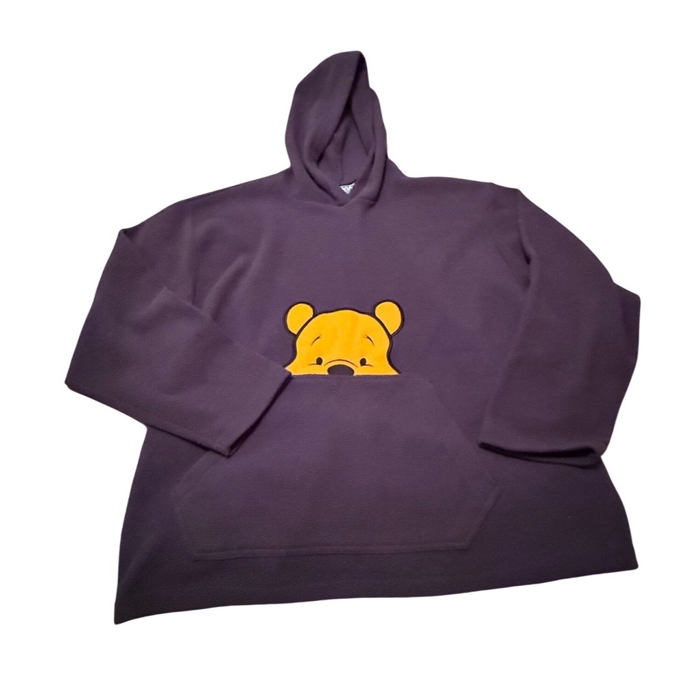 Vintage Disney Winnie the Pooh Purple Fleece Hoodie Jerry Leigh Medium
